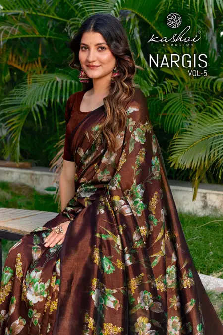 Nargis Vol 5 By Kashvi Black Vichitra Daily Wear Saree Wholesalers In Surat
